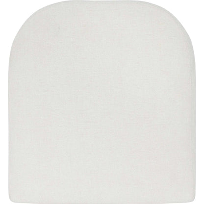 Bolster Back Outdoor Counter Stool by Uttermost in oyster white. Made from metal aluminium with cushion crescent cloud dancer in a transitional style.
