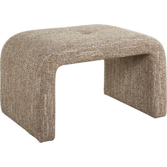 Leora Upholstered Modern Bench by Uttermost in brown. Made from fabric, plywood, foam in a unique style.