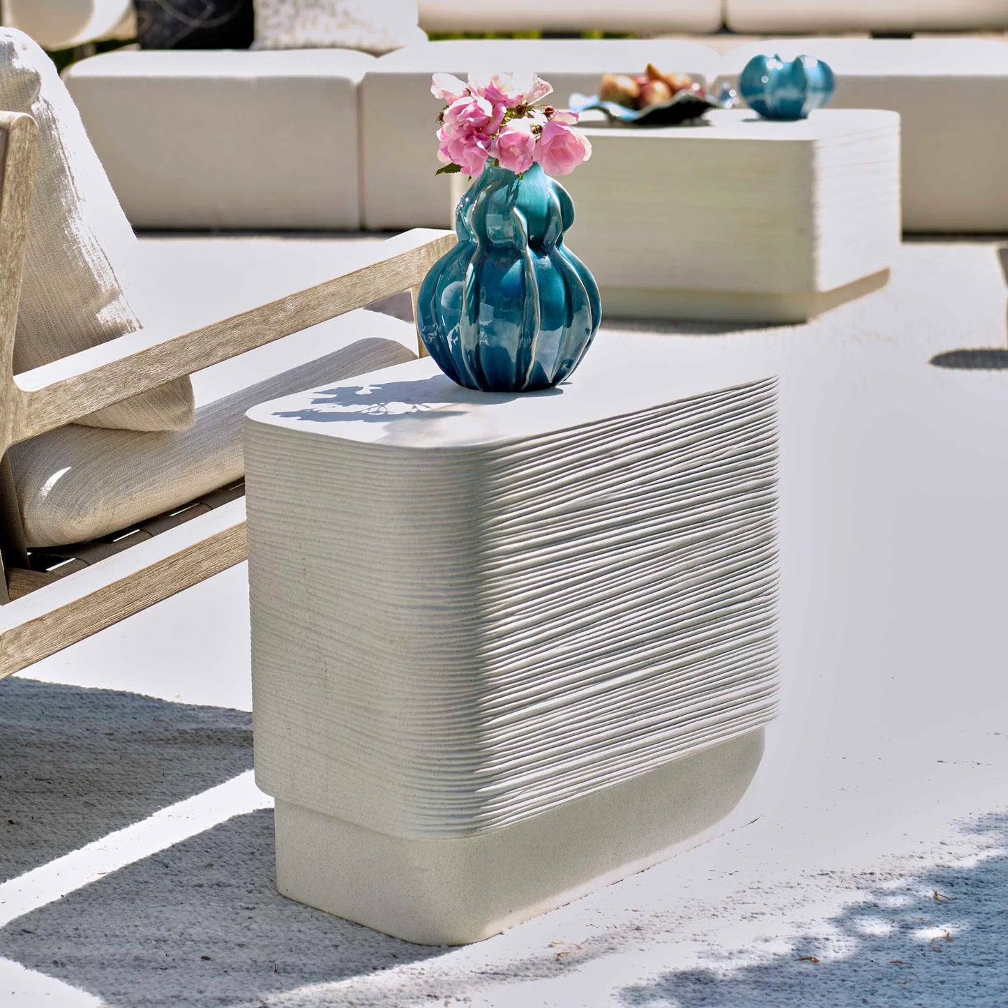 002 SI-2386854 | Lifestyle | Saltwater Side Table by Uttermost in concrete. Made from glass fiber reinforced concrete in a transitional style.