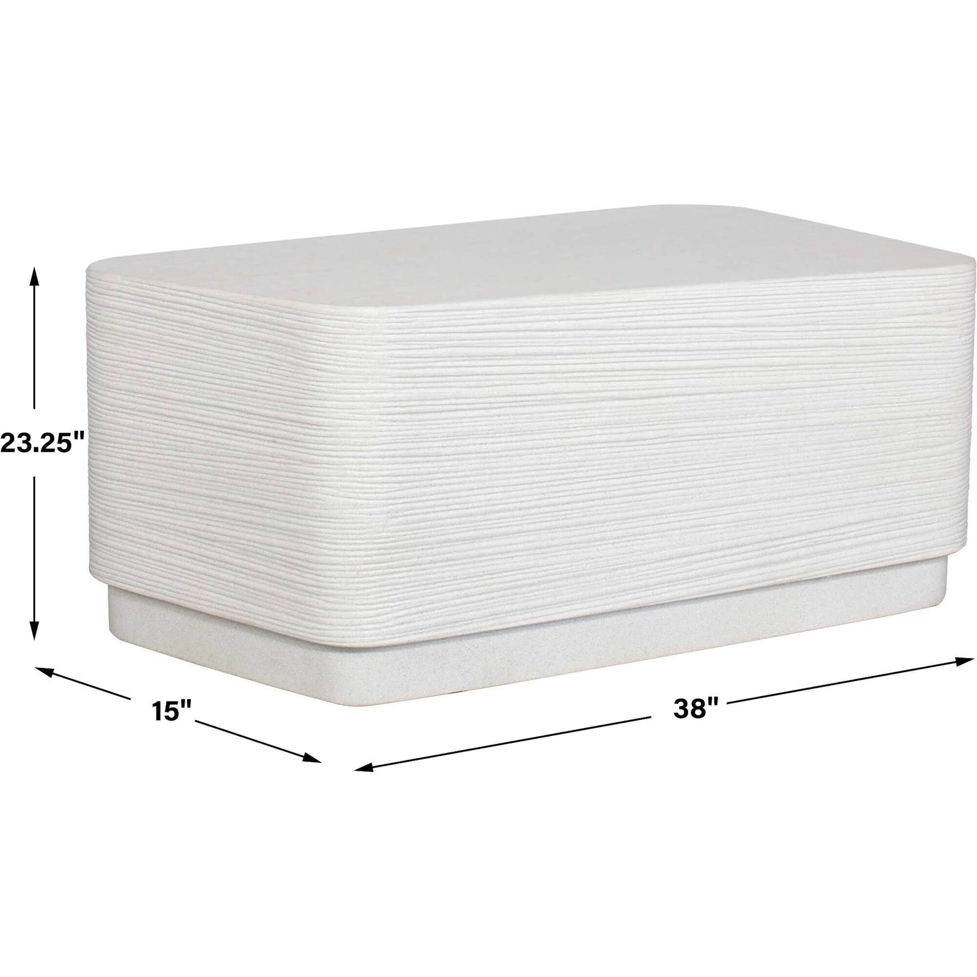 Saltwater Coffee Table by Uttermost in white. Made from glass fiber reinforced concrete in a transitional style.