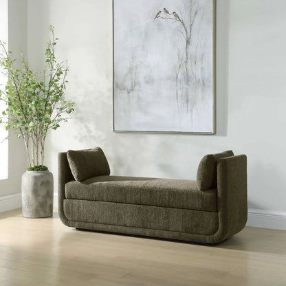 Abound Oversized Herb Bench by Uttermost in green. Made from plywood, hardwood, fabric, foam in a unique style.
