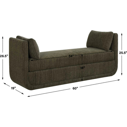 Abound Oversized Herb Bench by Uttermost in green. Made from plywood, hardwood, fabric, foam in a unique style.