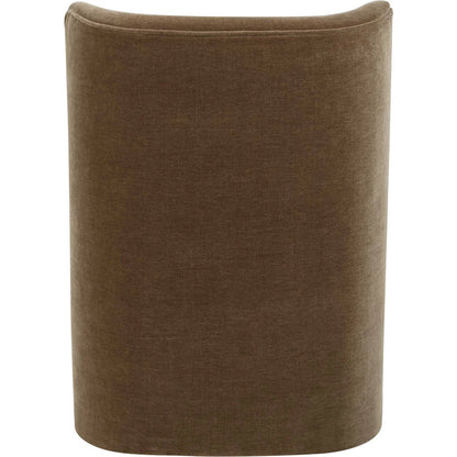 Outlook Modern Velvet Dining Chair by Uttermost in brown. Made from fabric, foam, plywood in a unique style.