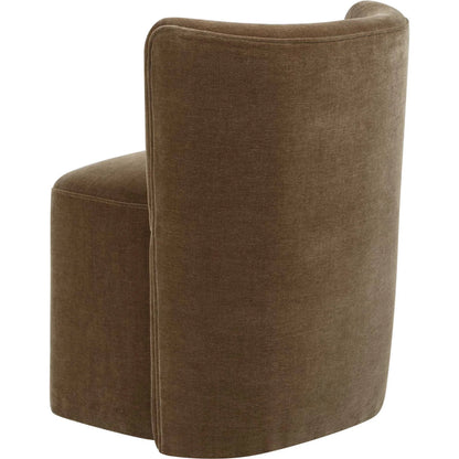Outlook Modern Velvet Dining Chair by Uttermost in brown. Made from fabric, foam, plywood in a unique style.