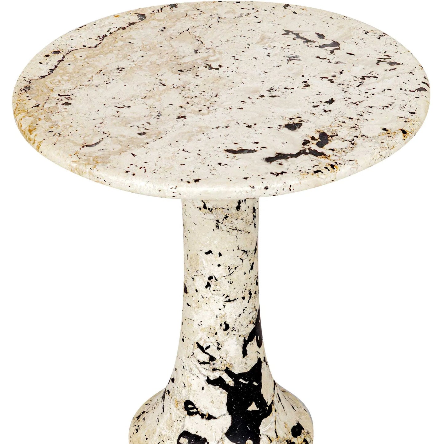 001 SI-2630676 | Additional Silo | Cadas Indoor/Outdoor Side Table by Uttermost in black, white and black. Made from coral stone, black resin in a unique style.