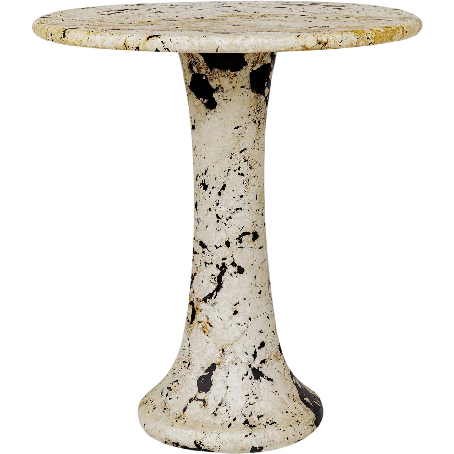 000 SI-2630676 | Primary Silo | Cadas Indoor/Outdoor Side Table by Uttermost in black, white and black. Made from coral stone, black resin in a unique style.