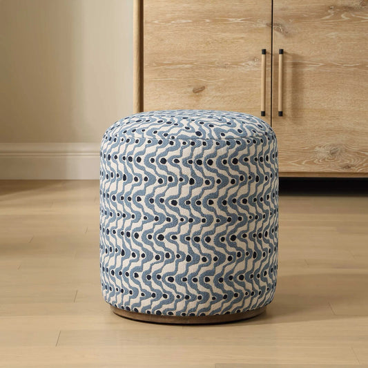 Cas Fabric Ottoman by Uttermost in blue. Made from solid wood, plywood, foam, fabric in a unique style.