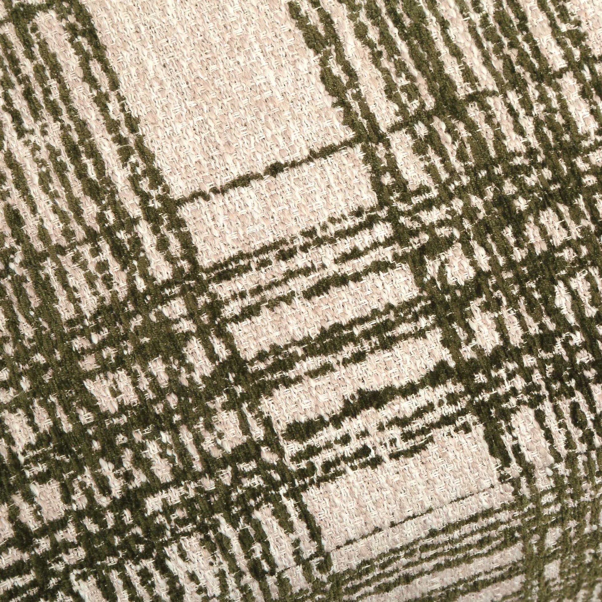 Joie Ireland Plaid Ottoman by Uttermost in green, white. Made from solid wood, plywood, foam, fabric in a unique style.