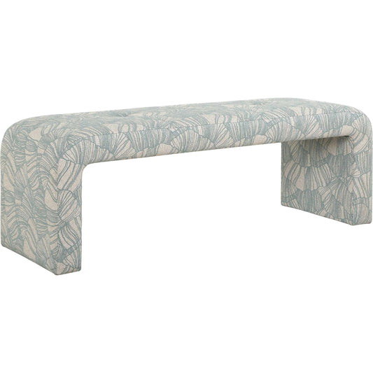 Amie Bench by Uttermost in spa blue. Made from plywood, fabric, foam, hareware in a unique style.