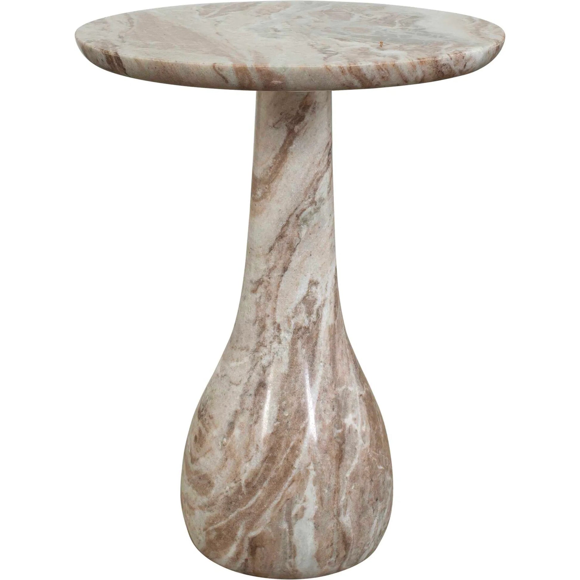 Shura Indoor-Outdoor Accent Table by Uttermost in brown, white and rust. Made from marble, metal, mirror, mdf in a unique style.