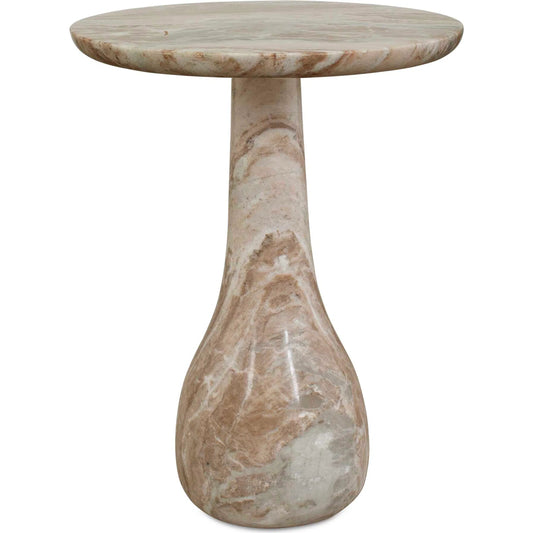 Shura Indoor-Outdoor Accent Table by Uttermost in brown, white and rust. Made from marble, metal, mirror, mdf in a unique style.