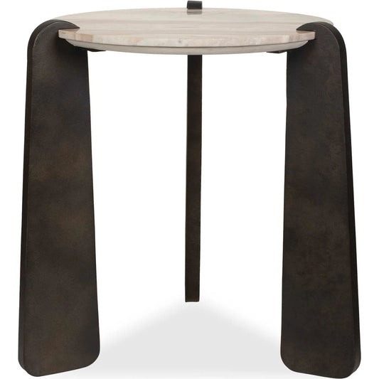 Talud Modern Side Table by Uttermost in bronze, gray. Made from marble, metal, mdf in a unique style.