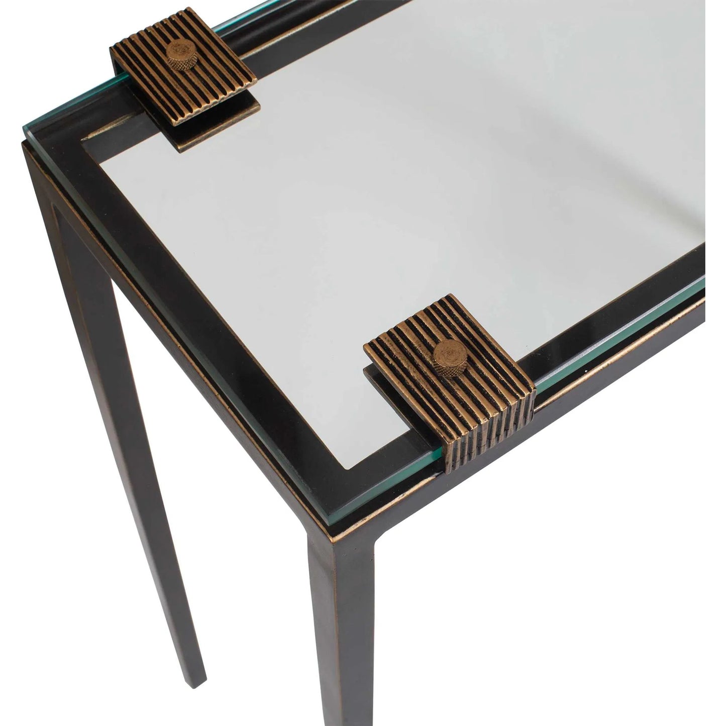 001 SI-2630685 | Additional Silo | Averona Glass Top Accent Table by Uttermost in bronze and bronze. Made from iron, glass in a unique style.
