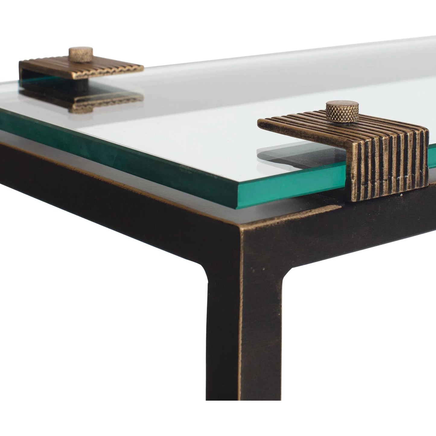 005 SI-2630685 | Unknown | Averona Glass Top Accent Table by Uttermost in bronze and bronze. Made from iron, glass in a unique style.