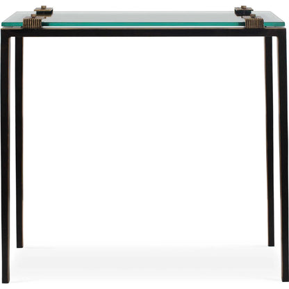 Averona Glass Top Accent Table by Uttermost in bronze and bronze. Made from iron, glass in a unique style.