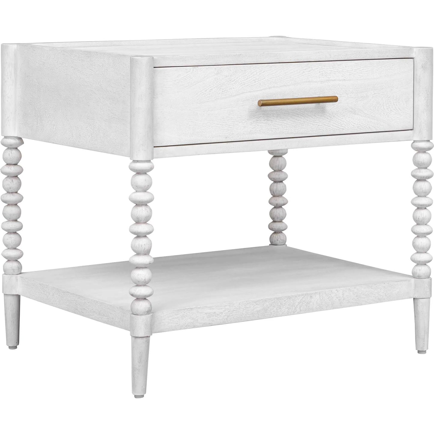 004 SI-2630688 | Primary Silo | Bales Side Table by Uttermost in white and gold. Made from mdf mango veneer, javamixwood in a unique style.