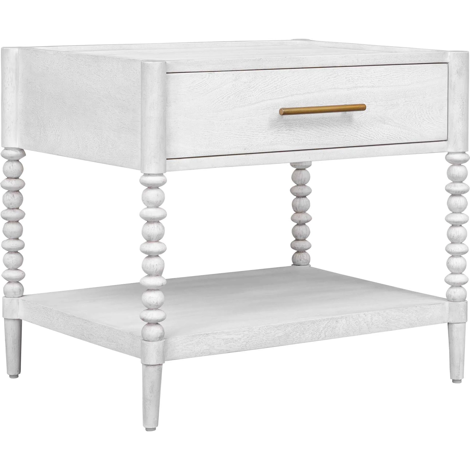 Bales Side Table by Uttermost in white and gold. Made from mdf mango veneer, javamixwood in a unique style.