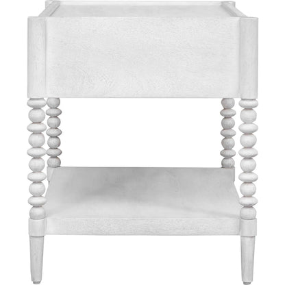 Bales Side Table by Uttermost in white and gold. Made from mdf mango veneer, javamixwood in a unique style.