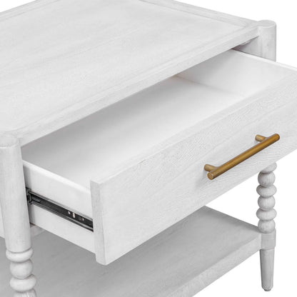 Bales Side Table by Uttermost in white and gold. Made from mdf mango veneer, javamixwood in a unique style.
