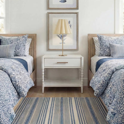 Bales Side Table by Uttermost in white and gold. Made from mdf mango veneer, javamixwood in a unique style.