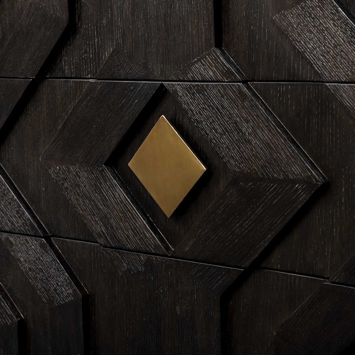 005 SI-2630693 | Unknown | Faulkner 3 Drawer Modern Chest by Uttermost in black, brass and gold. Made from mdf oak veneer, oak wood in a unique style.