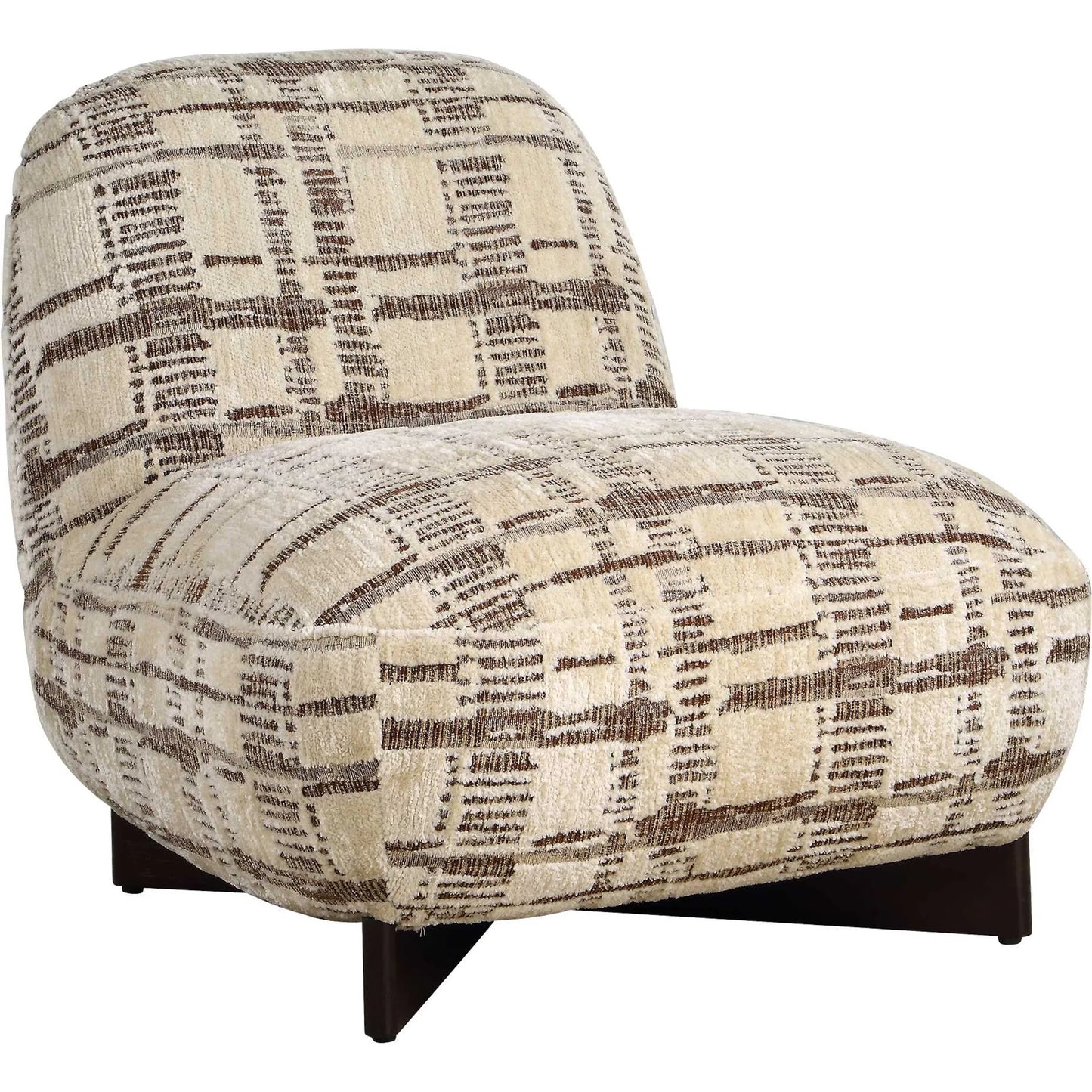002 SI-2630772 | Primary Silo | Evans Modern Armless Accent Chair by Uttermost in brown and dark. Made from foam, fabric, rubber wood in a unique style.