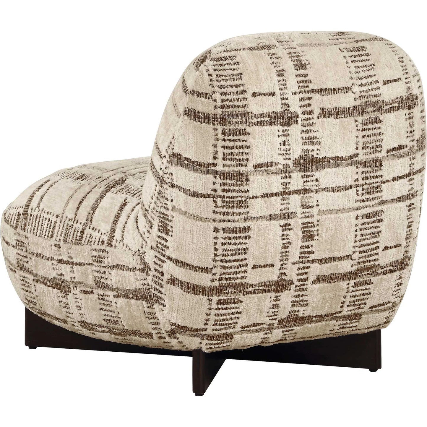 006 SI-2630772 | Unknown | Evans Modern Armless Accent Chair by Uttermost in brown and dark. Made from foam, fabric, rubber wood in a unique style.