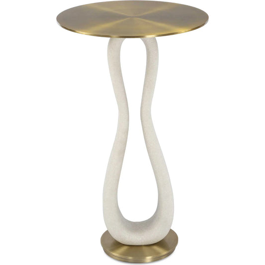 Sonia Modern Accent Table by Uttermost in brass, white. Made from unique in a unique style.