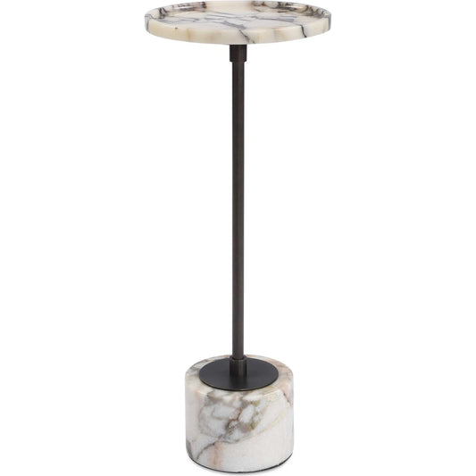 Brunson Drink Table by Uttermost in bronze, white and dark. Made from metal, marble in a unique style.