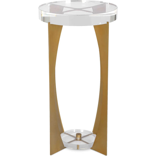 Kolkata Accent Table by Uttermost in brass. Made from iron, crystal in a unique style.