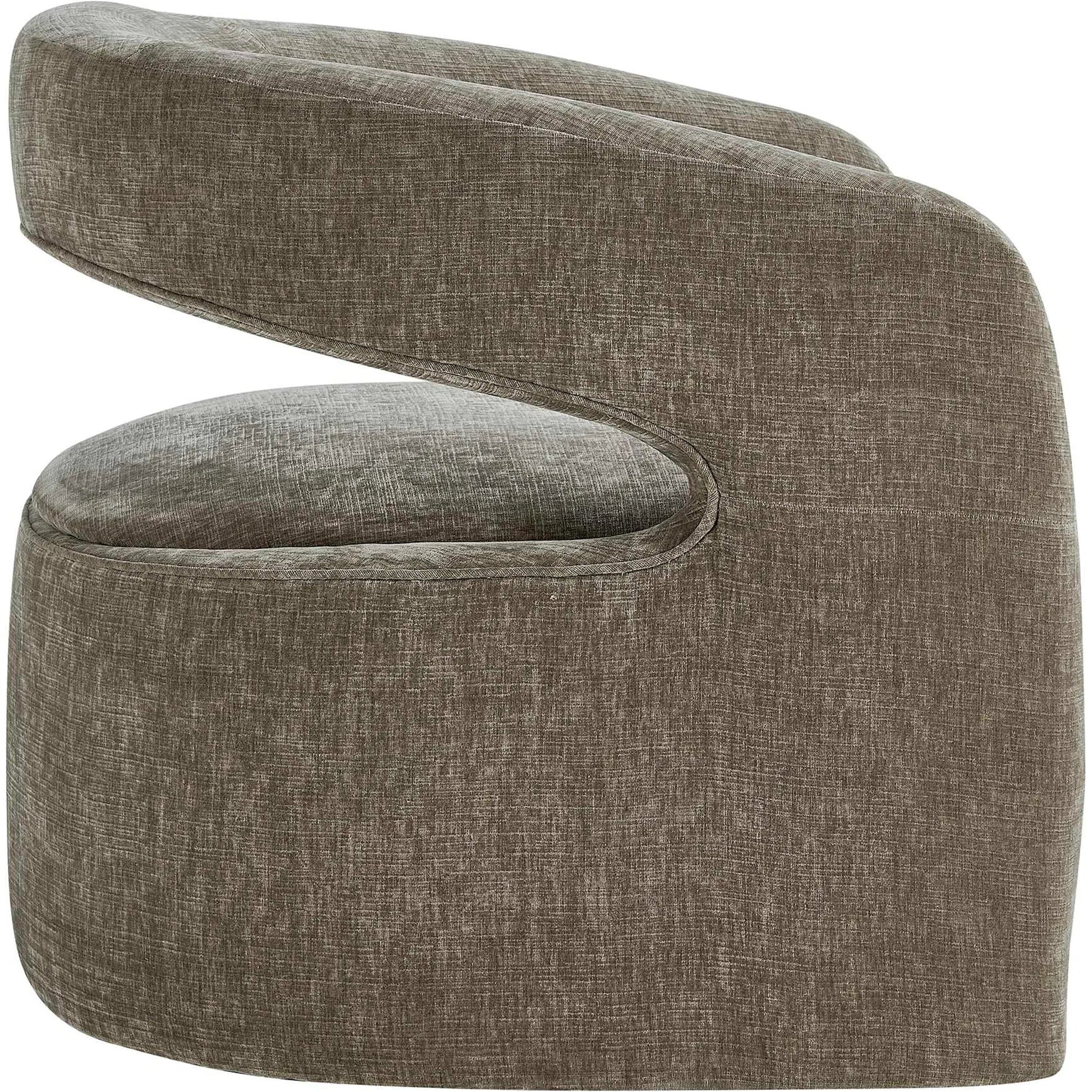 Breis Swivel Barrel Chair by Uttermost in gray and taupe. Made from plywood:, fabric :, foam:, swivel metal in a unique style.