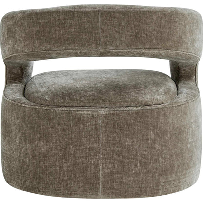 Breis Swivel Barrel Chair by Uttermost in gray and taupe. Made from plywood:, fabric :, foam:, swivel metal in a unique style.