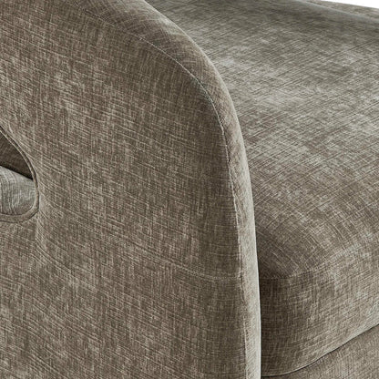Breis Swivel Barrel Chair by Uttermost in gray and taupe. Made from plywood:, fabric :, foam:, swivel metal in a unique style.