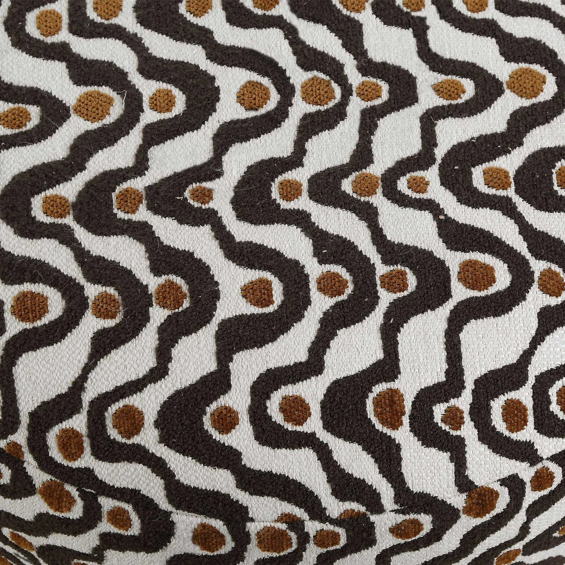 Cas Plush Espresso Ottoman by Uttermost in brown and rust. Made from solid wood, plywood, foam, fabric in a unique style.