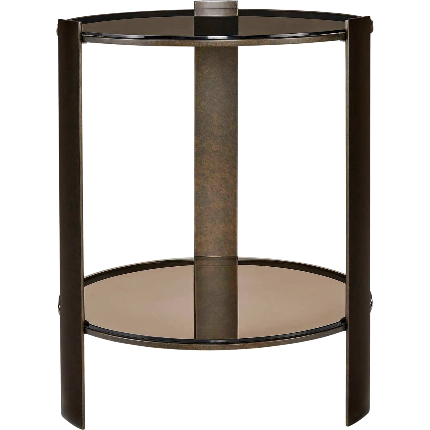 000 SI-2630698 | Primary Silo | Hanson & Glass Side Table by Uttermost in bronze and dark. Made from steel, glass in a unique style.