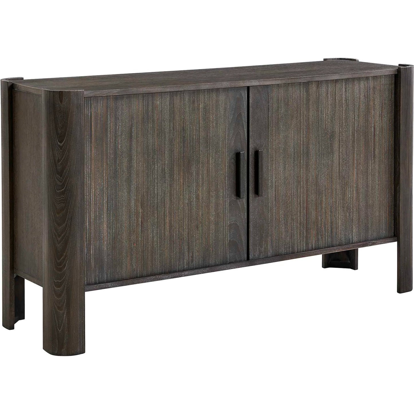 005 SI-2630701 | Primary Silo | Drury 2 Door Cabinet by Uttermost in black and dark. Made from acacia solid, poplar solid wood, acacia veneered board, mdf, solid iron handles in a unique style.