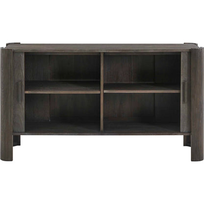 Drury 2 Door Cabinet by Uttermost in black and dark. Made from acacia solid, poplar solid wood, acacia veneered board, mdf, solid iron handles in a unique style.