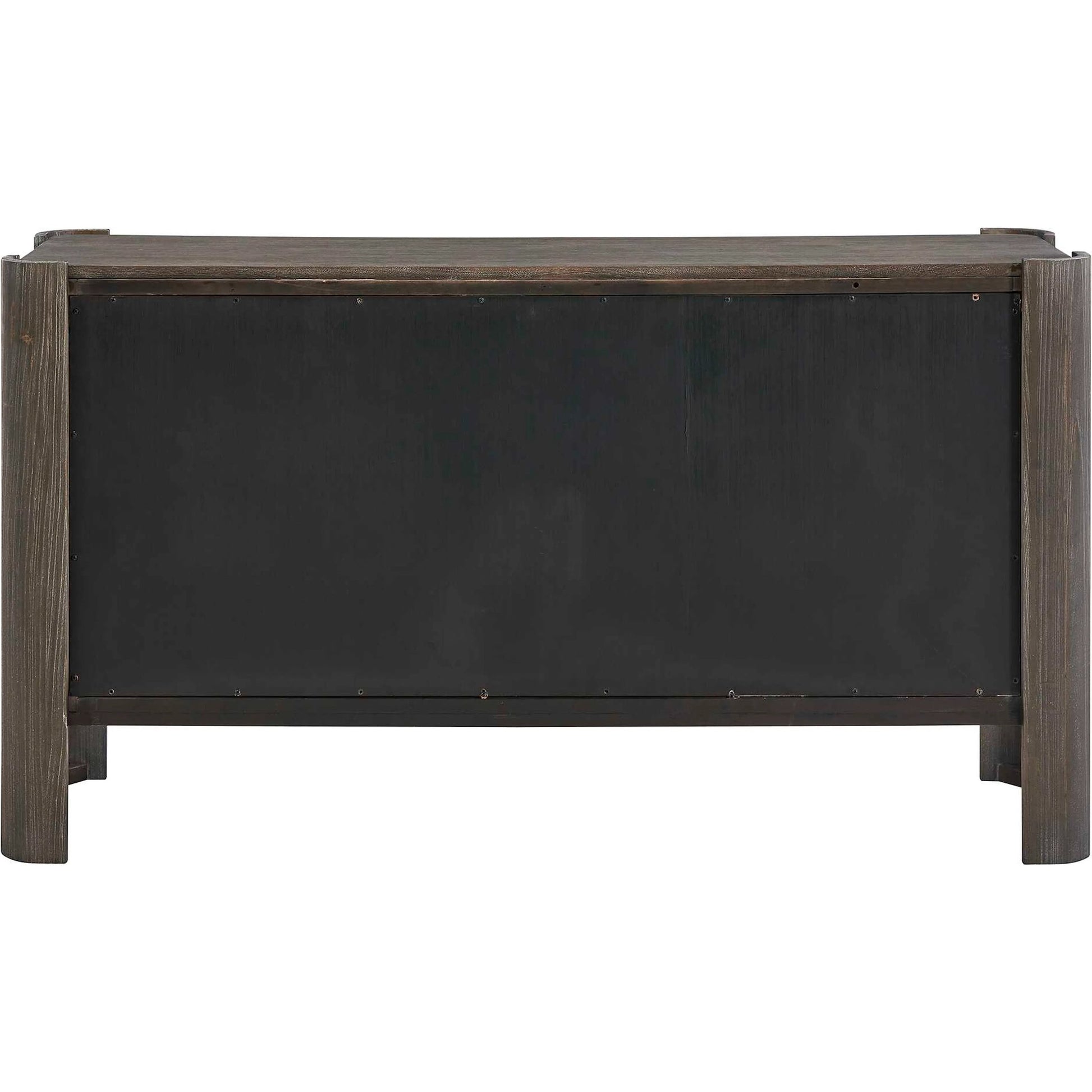 Drury 2 Door Cabinet by Uttermost in black and dark. Made from acacia solid, poplar solid wood, acacia veneered board, mdf, solid iron handles in a unique style.