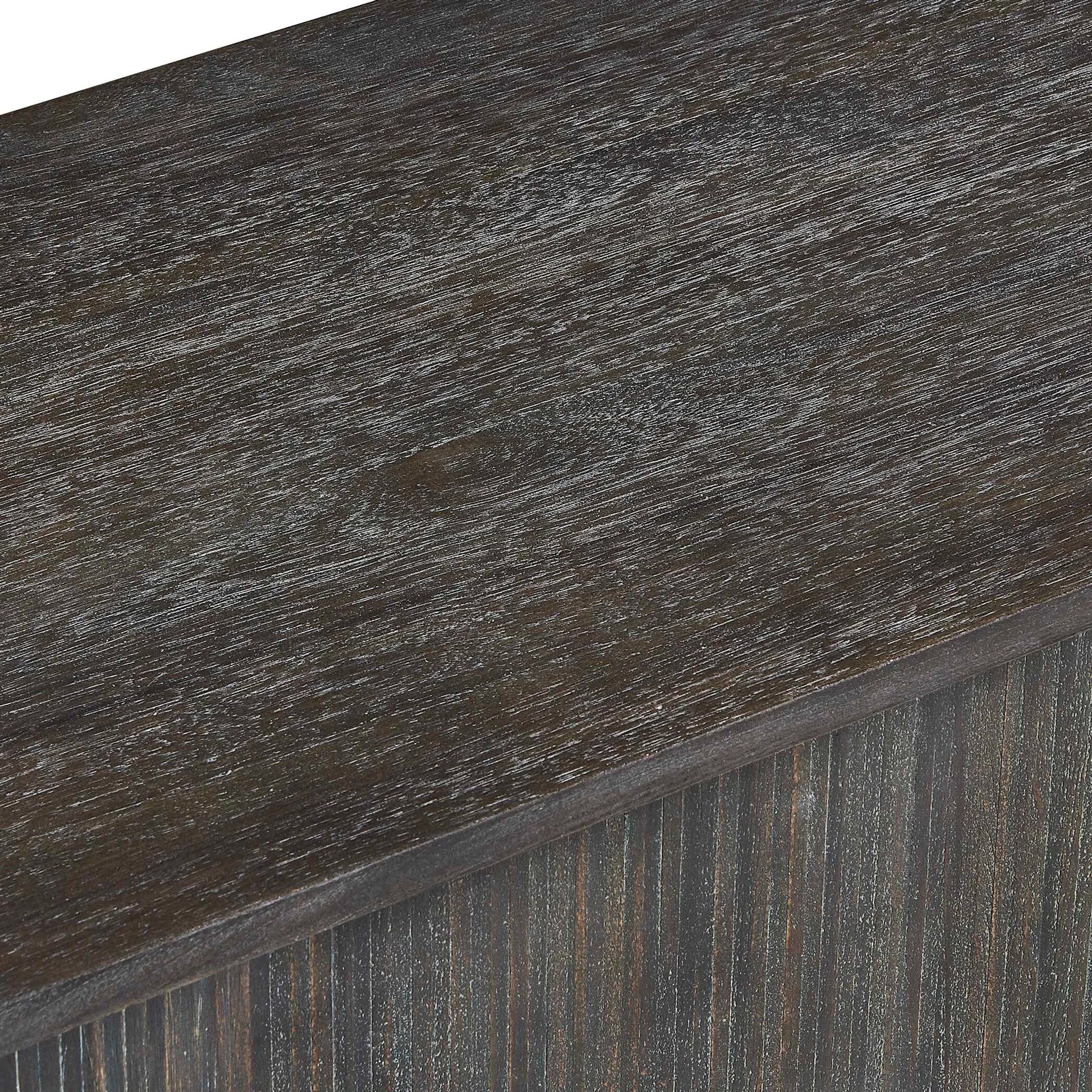 Drury 2 Door Cabinet by Uttermost in black and dark. Made from acacia solid, poplar solid wood, acacia veneered board, mdf, solid iron handles in a unique style.