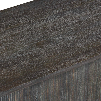 Drury 2 Door Cabinet by Uttermost in black and dark. Made from acacia solid, poplar solid wood, acacia veneered board, mdf, solid iron handles in a unique style.