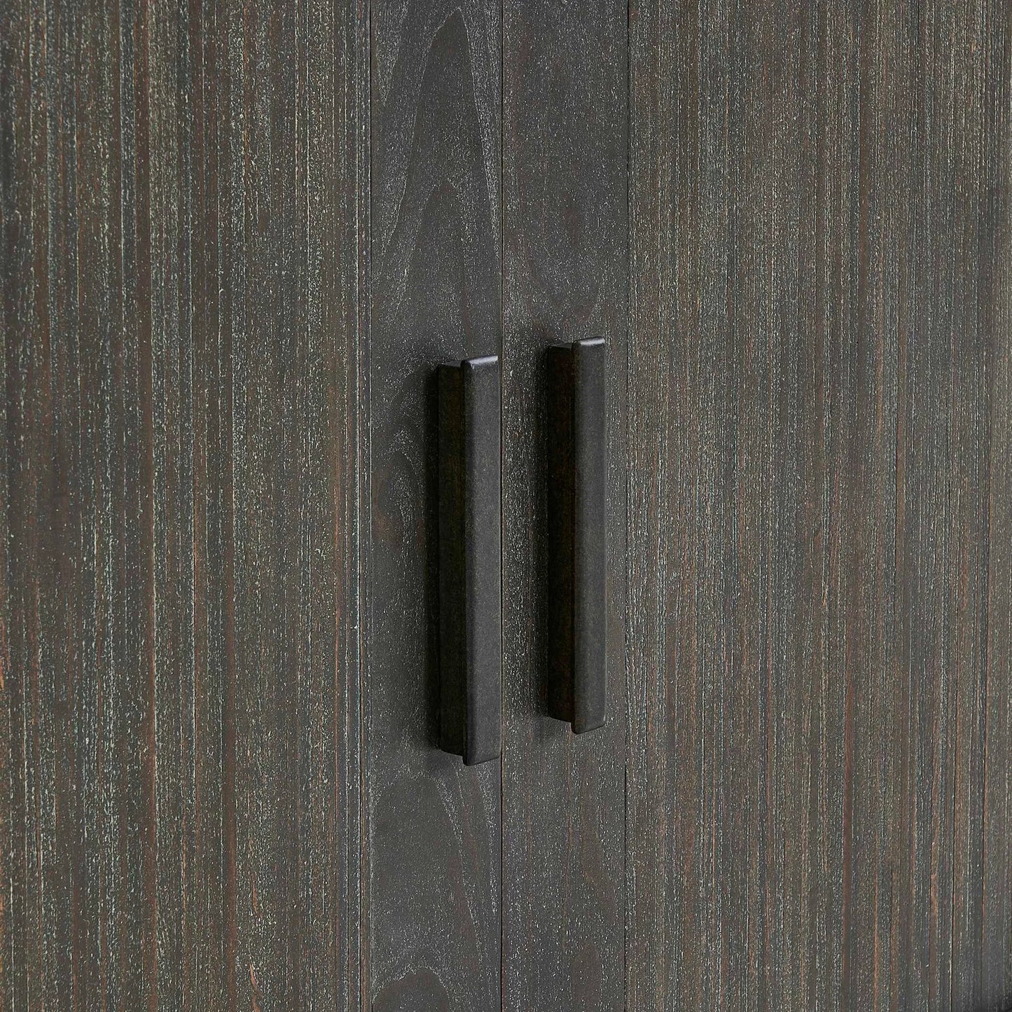 011 SI-2630701 | Unknown | Drury 2 Door Cabinet by Uttermost in black and dark. Made from acacia solid, poplar solid wood, acacia veneered board, mdf, solid iron handles in a unique style.