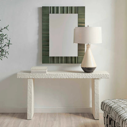 Hagan Indoor/Outdoor Limestone Console Table by Uttermost in white and concrete. Made from grc- glass fibre reinforced concrete in a unique style.