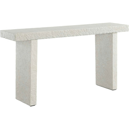 Hagan Indoor/Outdoor Limestone Console Table by Uttermost in white and concrete. Made from grc- glass fibre reinforced concrete in a unique style.