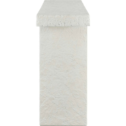 Hagan Indoor/Outdoor Limestone Console Table by Uttermost in white and concrete. Made from grc- glass fibre reinforced concrete in a unique style.