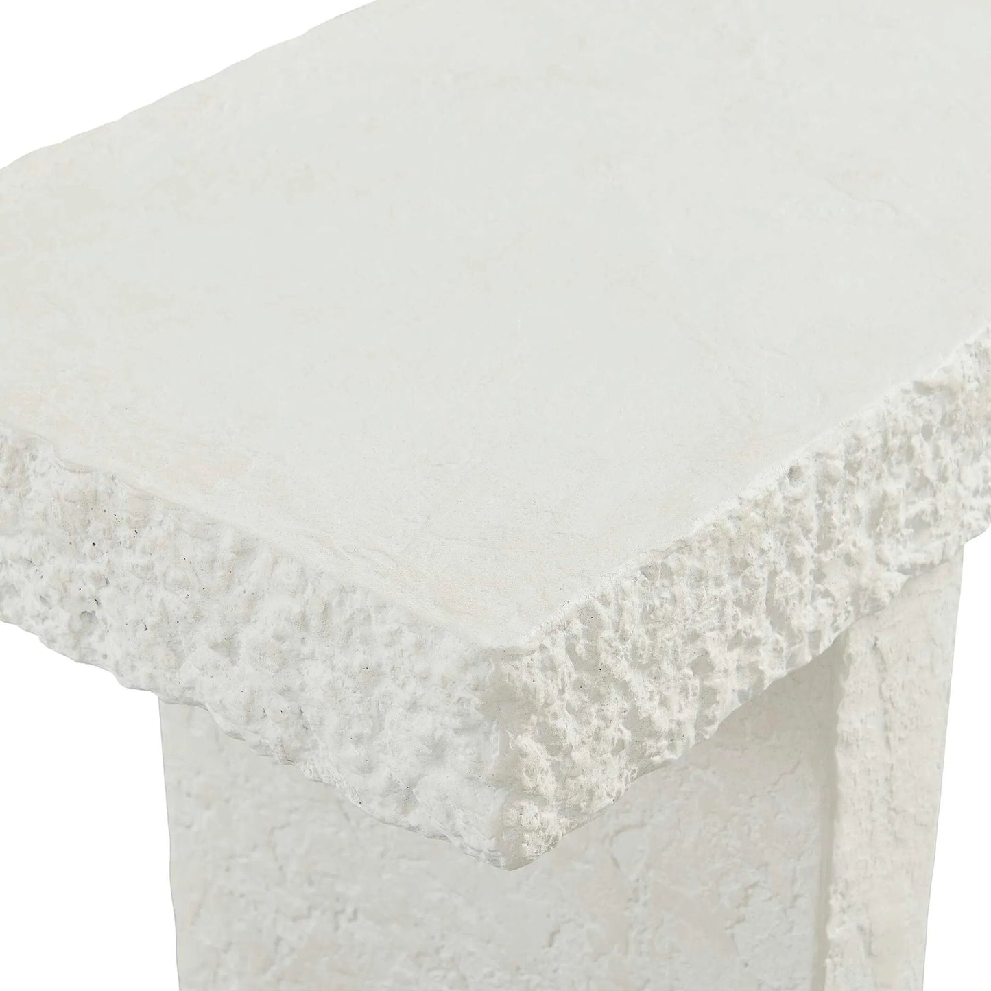 005 SI-2630711 | Closeup | Hagan Indoor/Outdoor Limestone Console Table by Uttermost in white and concrete. Made from grc- glass fibre reinforced concrete in a unique style.