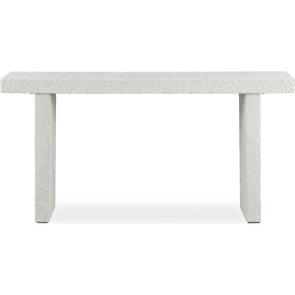 Hagan Indoor/Outdoor Limestone Console Table by Uttermost in white and concrete. Made from grc- glass fibre reinforced concrete in a unique style.