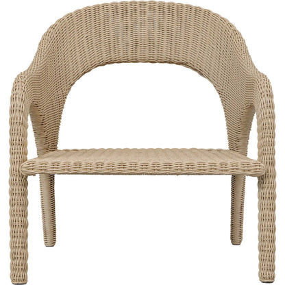 Kavali Outdoor Wicker Lounge Chair by Uttermost in white and natural honey. Made from wicker twist 3mm riviera, fabric crescent cloud dancer in a unique style.