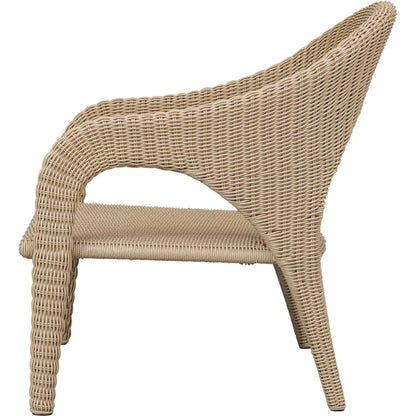 Kavali Outdoor Wicker Lounge Chair by Uttermost in white and natural honey. Made from wicker twist 3mm riviera, fabric crescent cloud dancer in a unique style.
