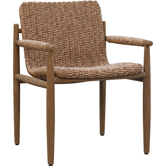 Sumba Outdoor Lounge Chair by Uttermost in brown and mahogany. Made from mahogani wood, wicker k-twisted brown cream 6mm in a unique style.