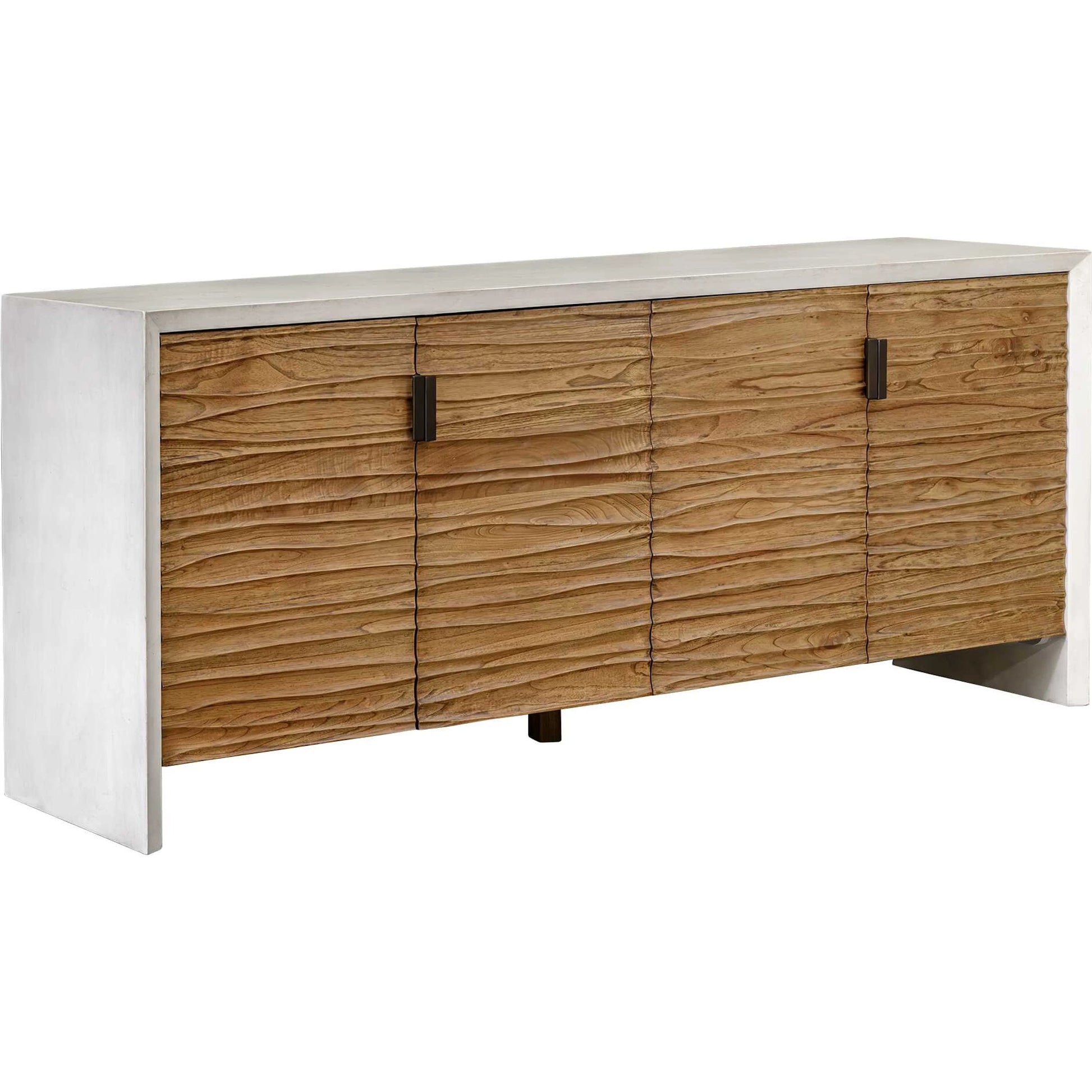 Brinson Carved 4 Door Cabinet by Uttermost in white, woodtone and dark. Made from mdf mindi veneer, mindi wood in a unique style.